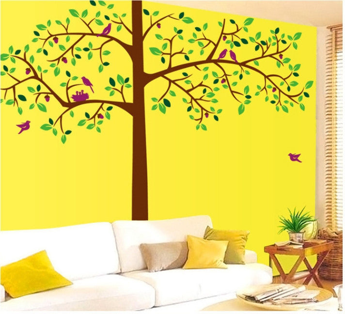 Big Tree Wall Decal With Birds – EllaSeal