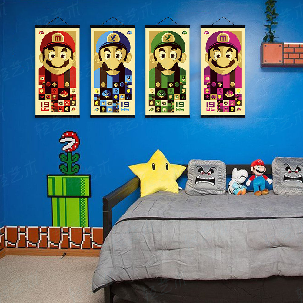 Super Mario Bros Figura de desenho japonês Pop Game Retrô Impressão  artística Pôster para meninos banheiro Decoração de parede Desenho Pintura  Anime Imagens de Jogo para Banheiro Arte de Parede Decoração de