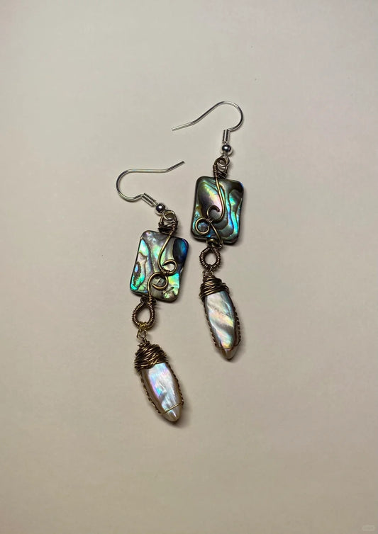 Day 10 Labradorite macrame earrings