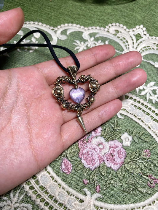 Day 13 Lepidolite Heart pendant