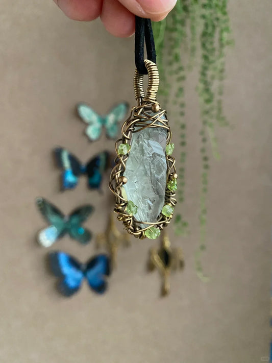 Day 30 nature-inspired Crystal wire wrapping pendant