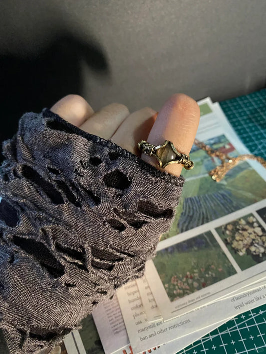 Day 33 Labradorite Ring Wire Macrame