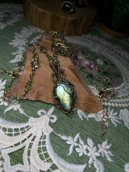 Day 43 Green Labradorite wires wrapping Sets