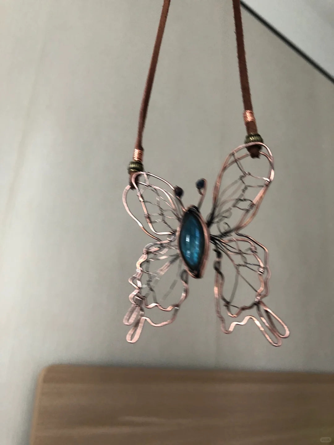 Butterfly labradorite pendant woven