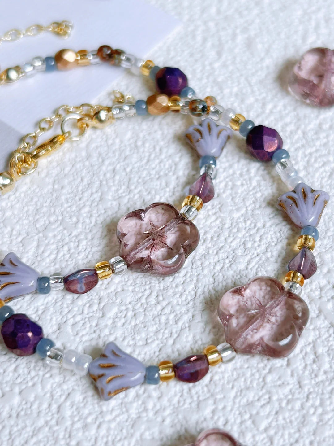 Purple Floral Glaze Bracelet