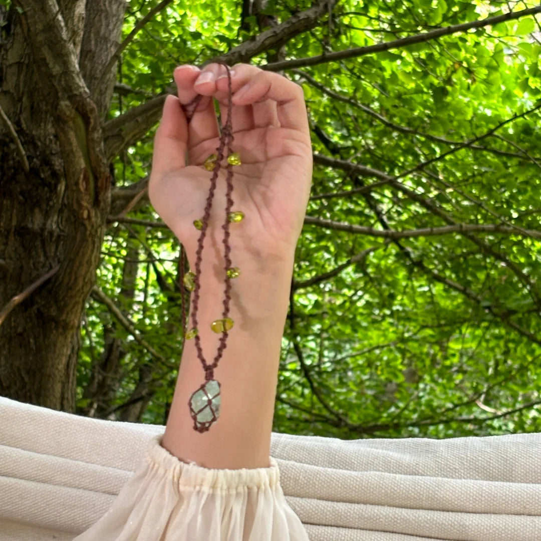 Spirit of the forest braid Macrame Necklace