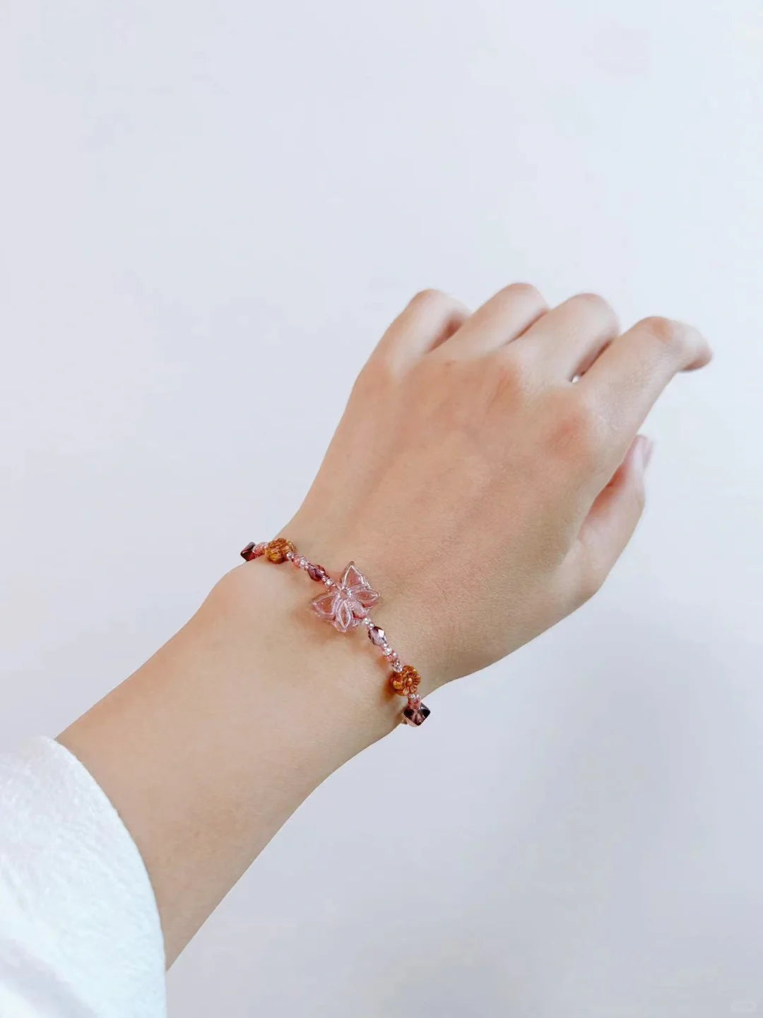 Pink Butterfly Glaze Bracelet