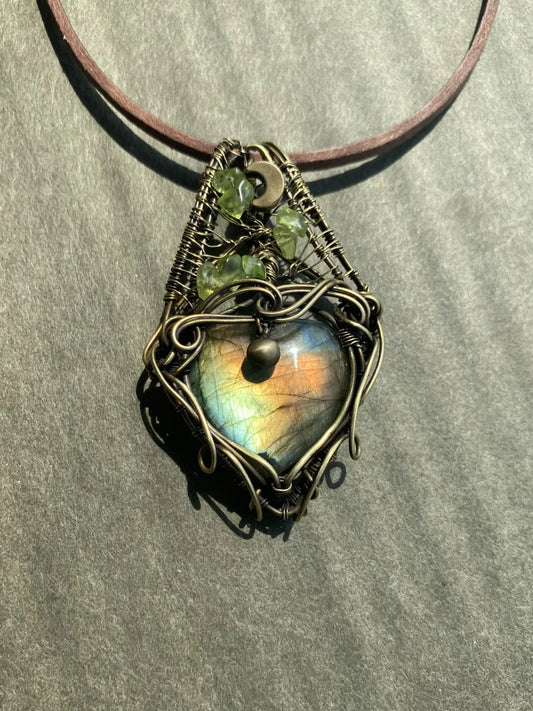 Forest Heart Labradorite Pendant