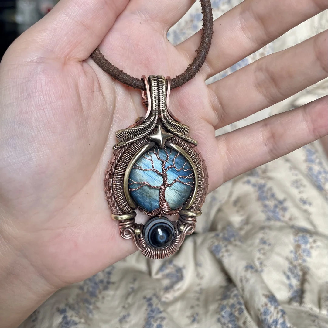 Life tree labradorite necklace