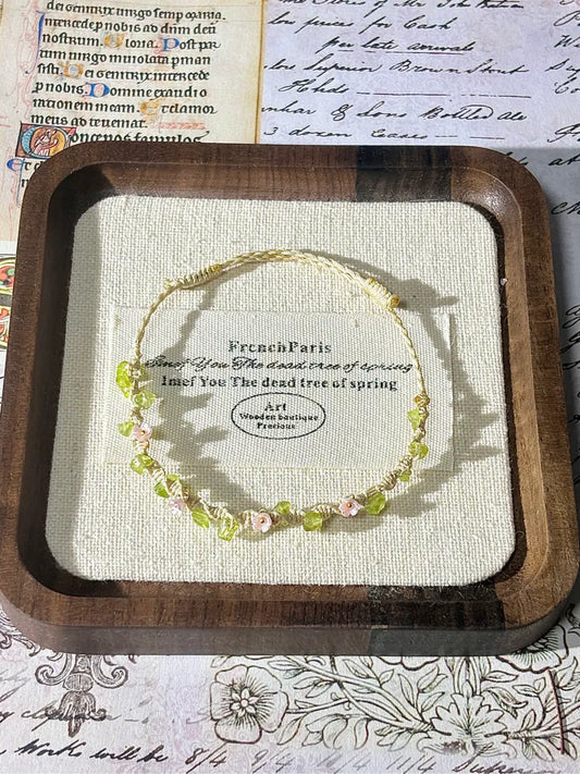 Lucky branch macrame Crytal braided bracelet