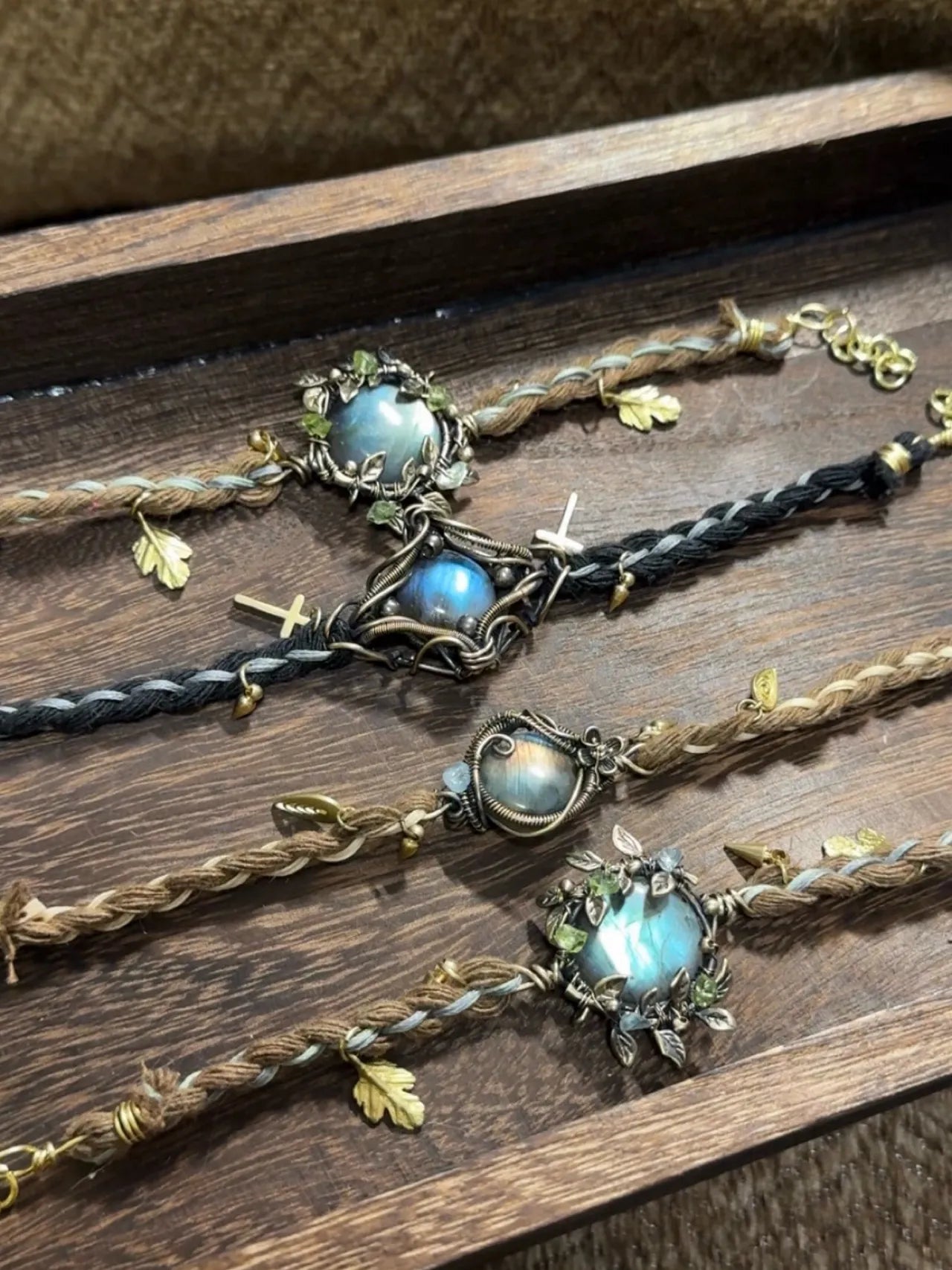 Forest vibe Labradorite Macrame Bracelets