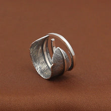 Load image into Gallery viewer, S925 Jewelry Silver Personality Retractable Feather Ring
