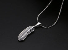 Load image into Gallery viewer, silver retro eagle feather pendant
