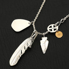 Load image into Gallery viewer, Silver Necklace Silver Claw Feather Charms Eagle Pendant Chain
