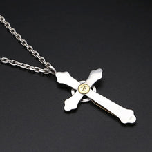 Load image into Gallery viewer, Silver Retro Cross Feather Pendant
