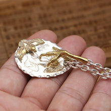 Load image into Gallery viewer, Silver Feather Eagle Claw Pendant
