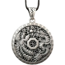 Load image into Gallery viewer, Silver Dragon and Phoenix Pendant
