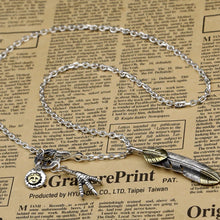 Load image into Gallery viewer, S925 Sterling Silver Feather Eagle Claw Necklace
