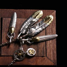 Load image into Gallery viewer, Sterling Silver Pendants Feather Charm Vintage Link
