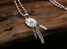 Load image into Gallery viewer, Silver Flying Eagle Tag Creative Feather Pendant
