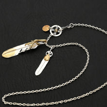 Load image into Gallery viewer, 925 Sterling Silver Feather Charm Vintage Link Chain
