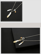 Load image into Gallery viewer, 925 Sterling Silver Feather Charm Vintage Link Chain

