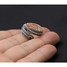 Load image into Gallery viewer, Pure Silver Jewelry Feathers Opening Ring
