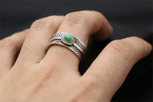 Load image into Gallery viewer, Feather natural turquois ring
