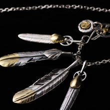 Load image into Gallery viewer, Sterling Silver Pendants Feather Charm Vintage Link
