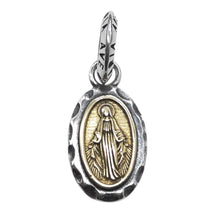 Load image into Gallery viewer, Silver Hammer Relief Virgin Mary Pendant
