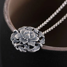 Load image into Gallery viewer, Silver Antique Craftsmanship Rich Peony Flower Pendant
