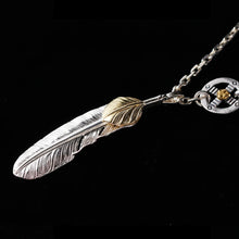Load image into Gallery viewer, Sterling Silver Feather Charm Silver Maple Leaf Chain
