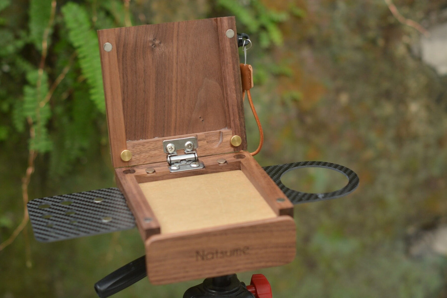 Black walnut portable mini acrylic painting box