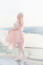 Load image into Gallery viewer, Lolita Princess OP Dress Women Elegant Sweet Rose Lace Pearl Chain Pink
