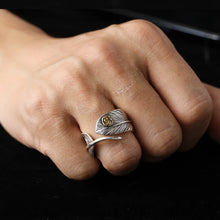 Load image into Gallery viewer, Silver Feathers Ring Opening
