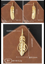 Load image into Gallery viewer, silver gold-plated feather pendant

