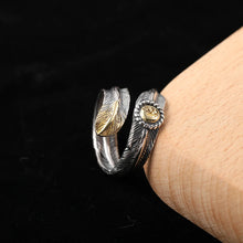 Load image into Gallery viewer, Sterling Silver Jewelry Feather Rings Opening Wide
