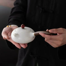 Load image into Gallery viewer, Household Ceramic Kung Fu White Jade Teapot Set
