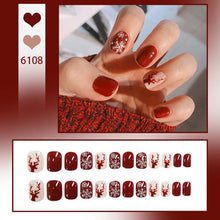 Load image into Gallery viewer, 24Pcs/Box Fake Nails With Glue Stickers Reusable Set Design Press OnMed Nail Art Tips False Nail Accessories Forms For Extension
