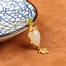 Load image into Gallery viewer, Natural Hetian Jade S925 Sterling Silver Small Goldfish Jade Pendant Women&#39;s Jasper White Jade Fashion Popular Necklace Clavicle
