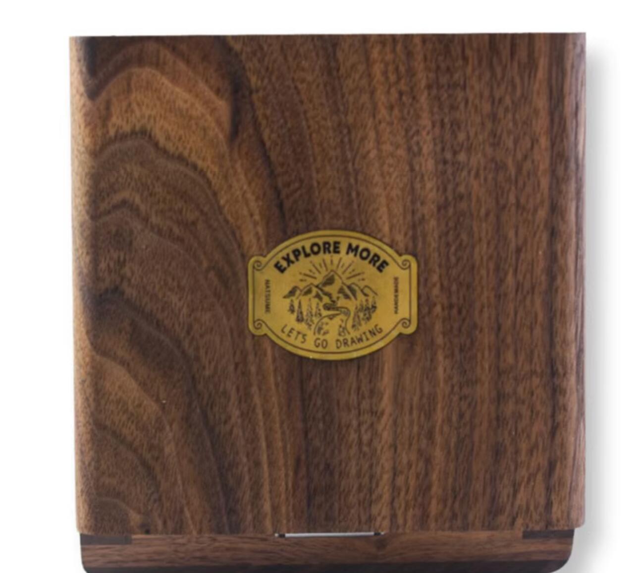 Black walnut portable mini acrylic painting box