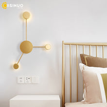 Load image into Gallery viewer, Black/Gold/White LED Nordic Wall Lamp For Living Room Bedroom Bedside  Iron Decoration Designer Corridor Hotel Wall Lights
