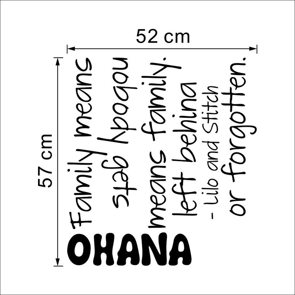 Ohana Means Family Wall Decal Vinyl Sticker Stitch Family Means