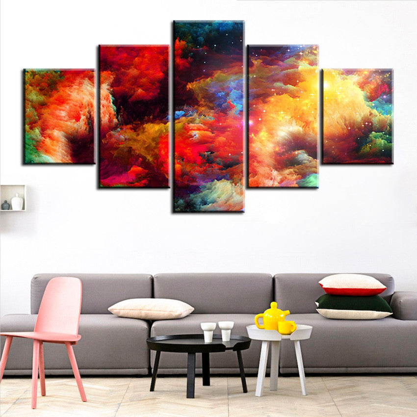 5 pc Set colorful abstract cloud NO FRAME Oil Painting Canvas Prints W ...