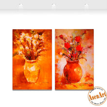 Load image into Gallery viewer, 2 Piece Set Impression Flower Picture Vase Painting for Living Room Modern Art Canvas Prints Wall Paintings No Frame
