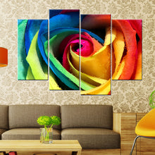 Load image into Gallery viewer, 4 piece modern abstract canvas painting wall art colorful rose flower picture HD printed on canvas decroative pictures
