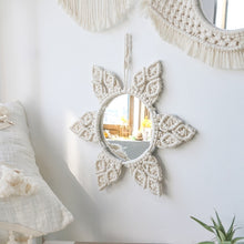 Load image into Gallery viewer, Macrame Wall Hanging Round Mirror Boho Decor Tapestry  Home Decor
