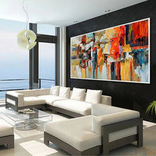 Load image into Gallery viewer, Hand Painted  Colorful Textured Oil Painting Artwork Modern Oversize Abstract  Extra Large Wall Decoration in the living room

