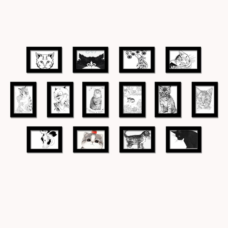 18pcs/set Photo Frames Black White Picture Frame For Picture Wall