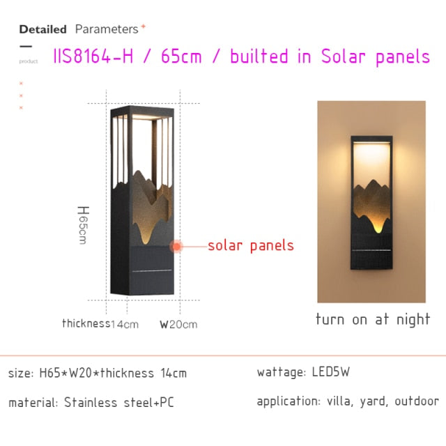 IISINUO Solar LED Outdoor Light Waterproof Garden Decoration Lamps for Balcony Courtyard Street Wall Lighting Outdoor Luminaires